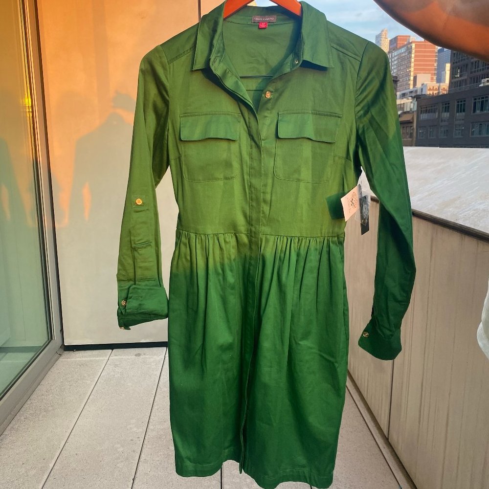 NEW Vince Camuto Green Shirt Dress